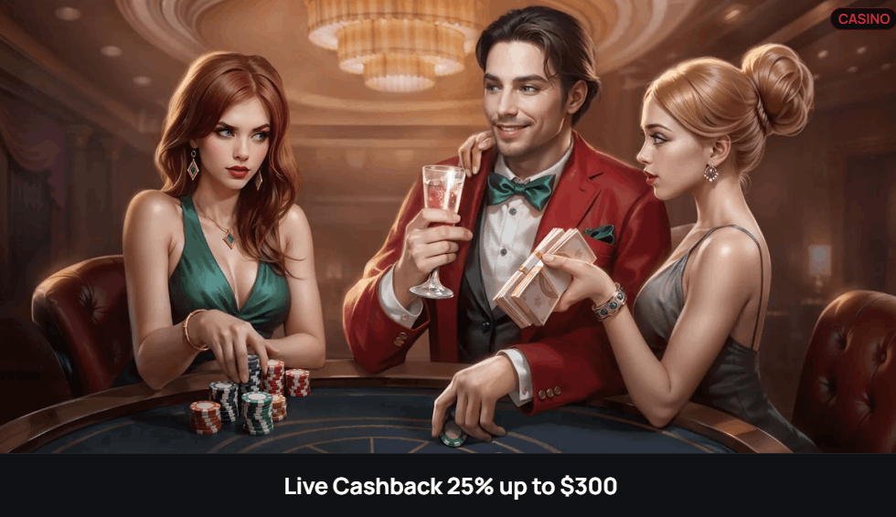 Casinova Casino Live Cashback Bonus
