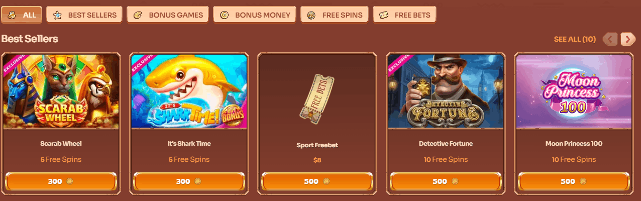 Cleobetra Casino Bonus Shop