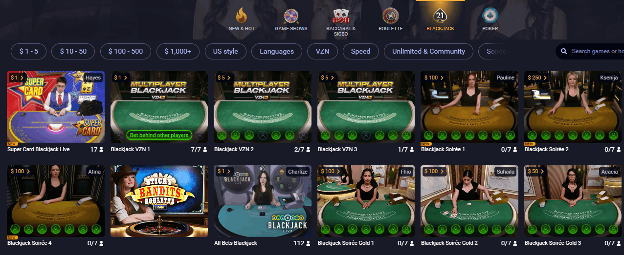 Casinova Casino Live Dealers