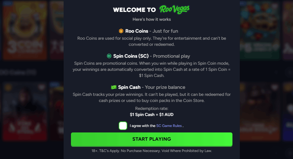 Roo Vegas no deposit welcome bonus