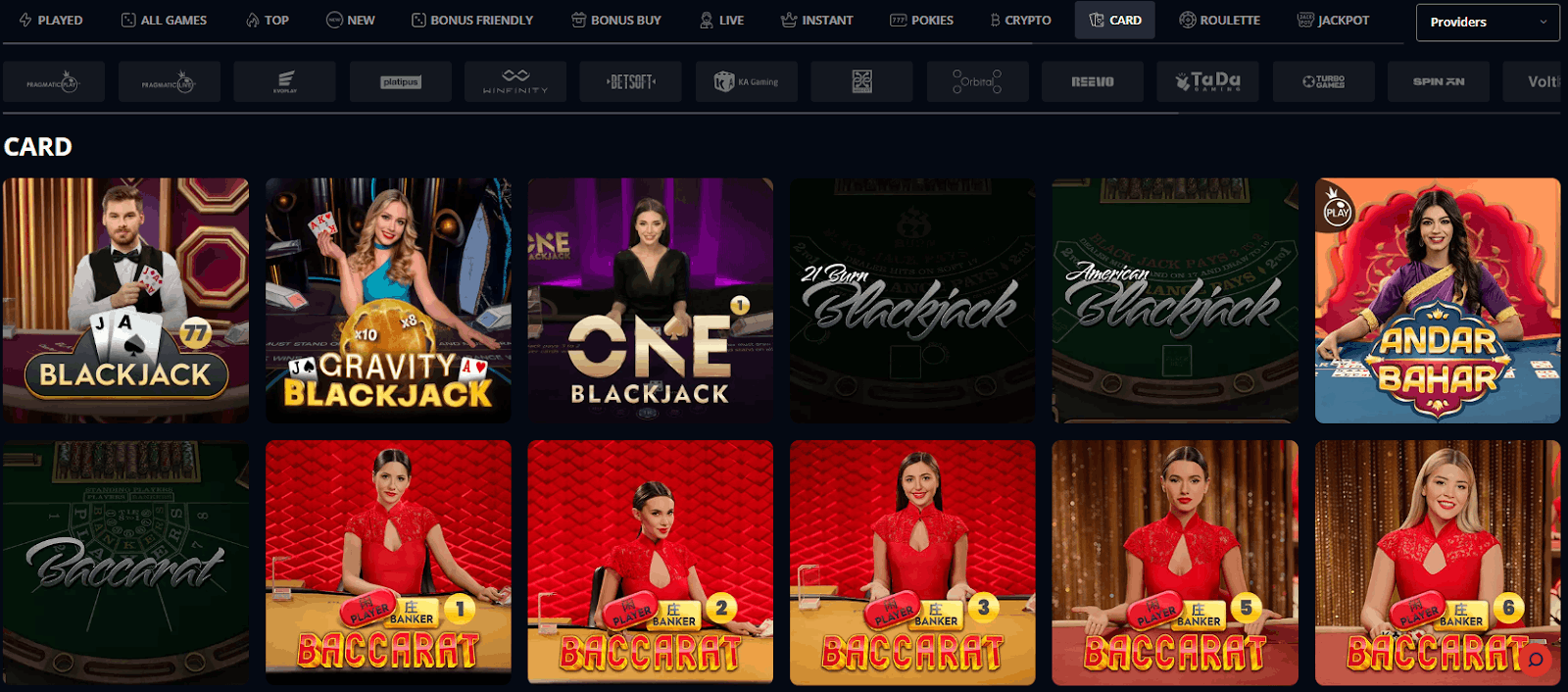 LamaBet Casino table games