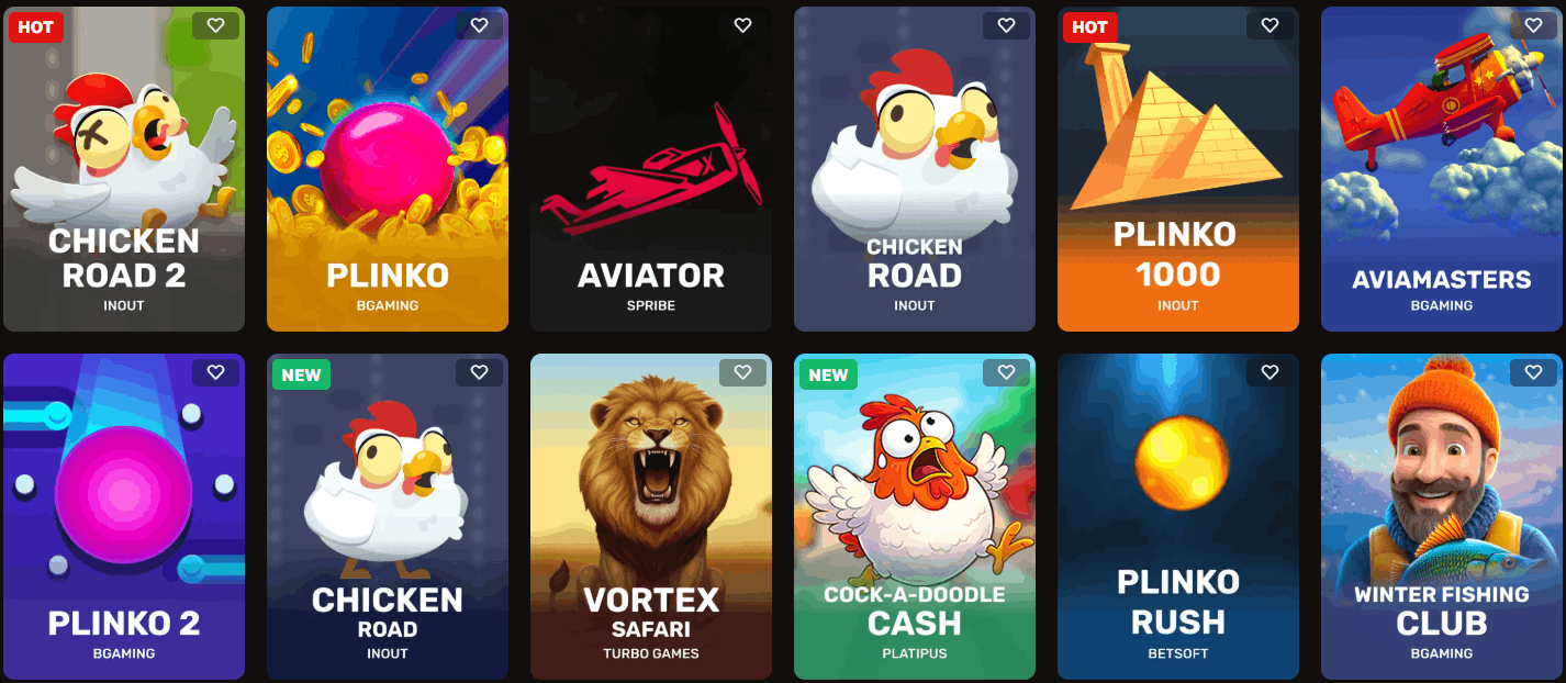 CrownGold Casino instant games