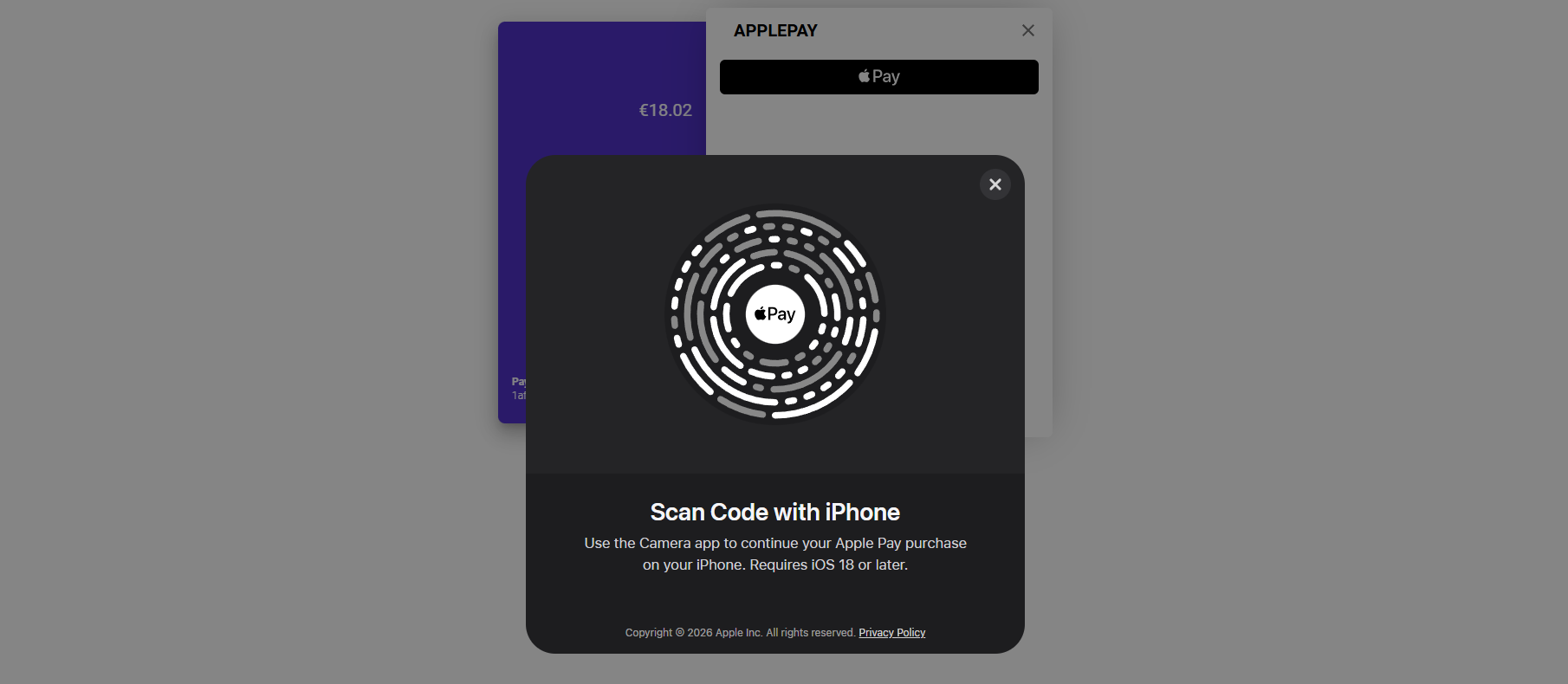 Apple Pay code scanning
