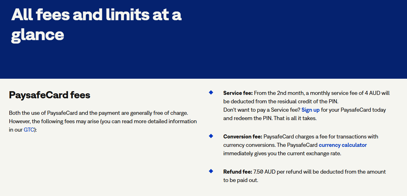 Paysafecard fees