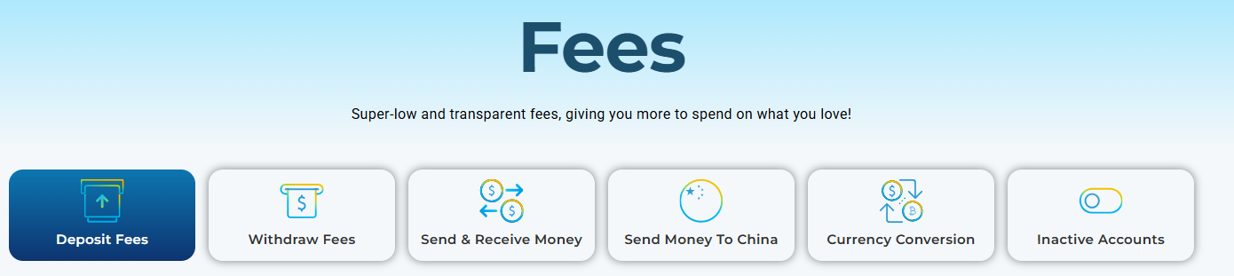 MiFinity fees