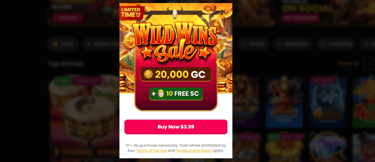 sweeps casino purchase bonuses