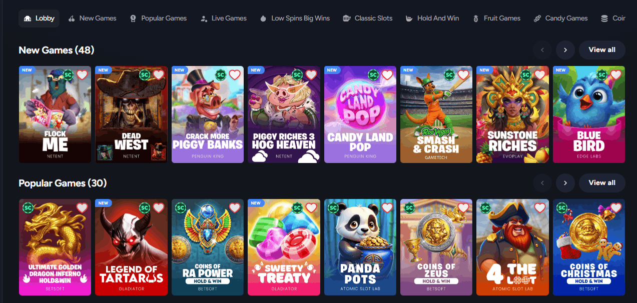 sweeps casino online pokies