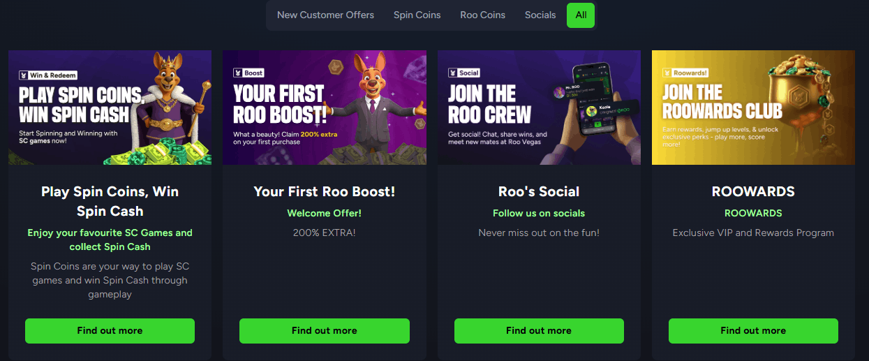 Sweeps casino bonuses and promotions