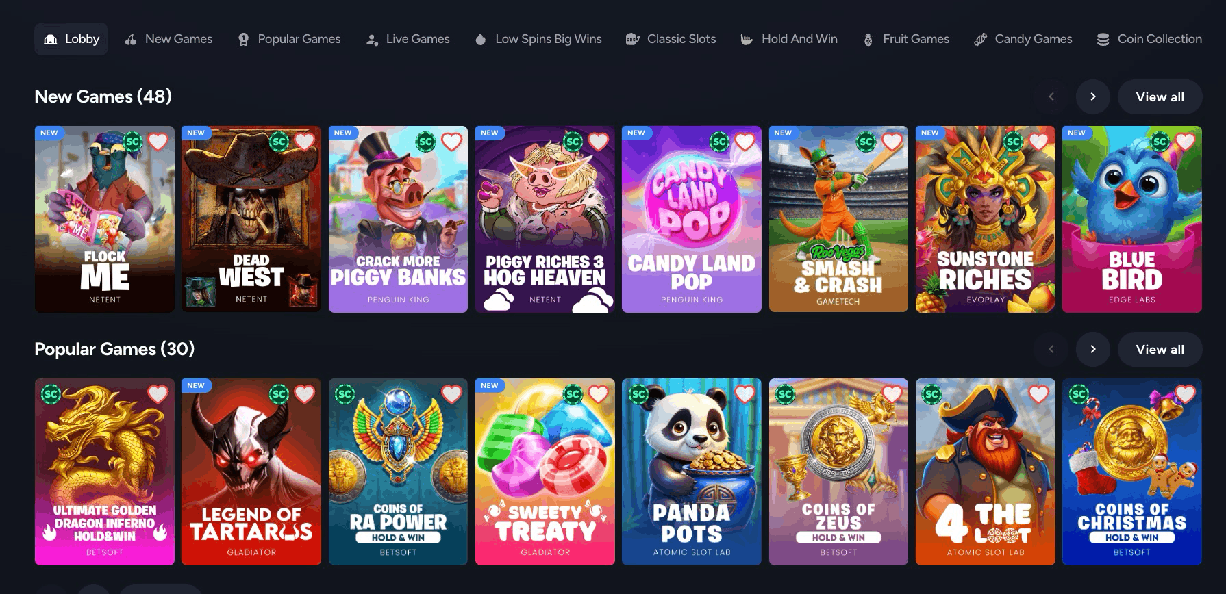 Roo Vegas Casino games