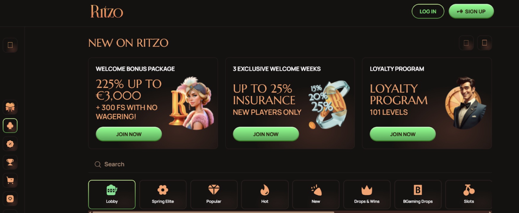 Ritzo newbie bonuses