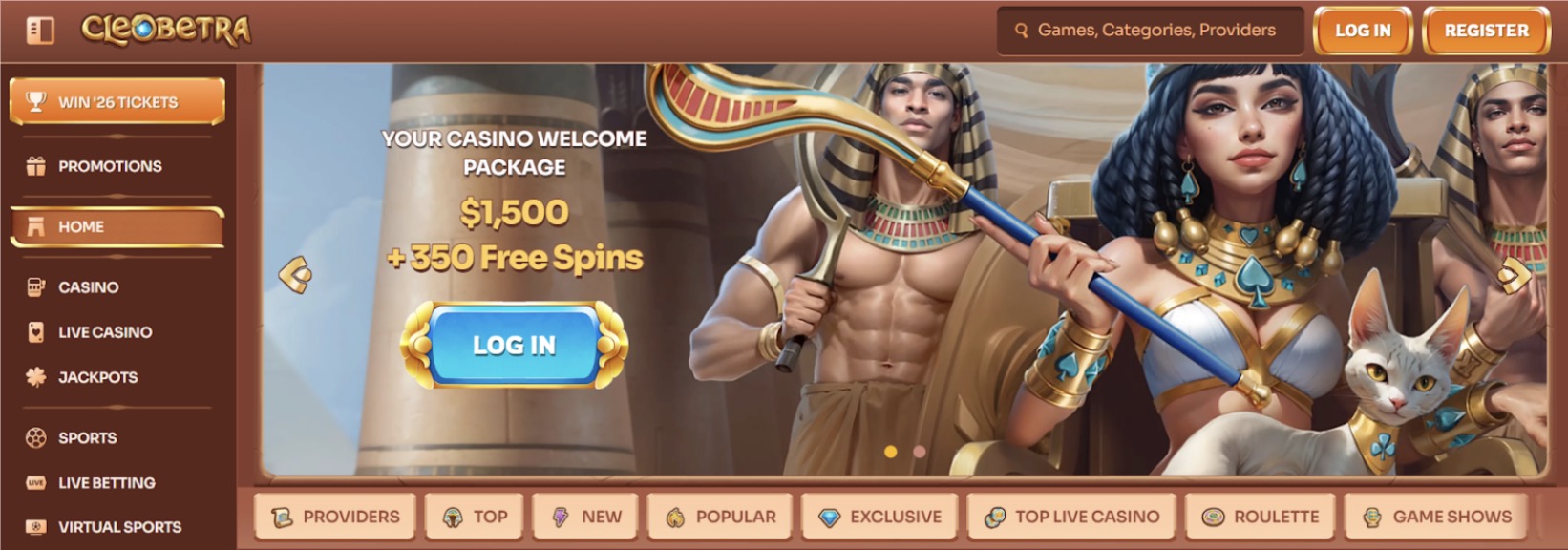 Cleobetra Casino welcome pack