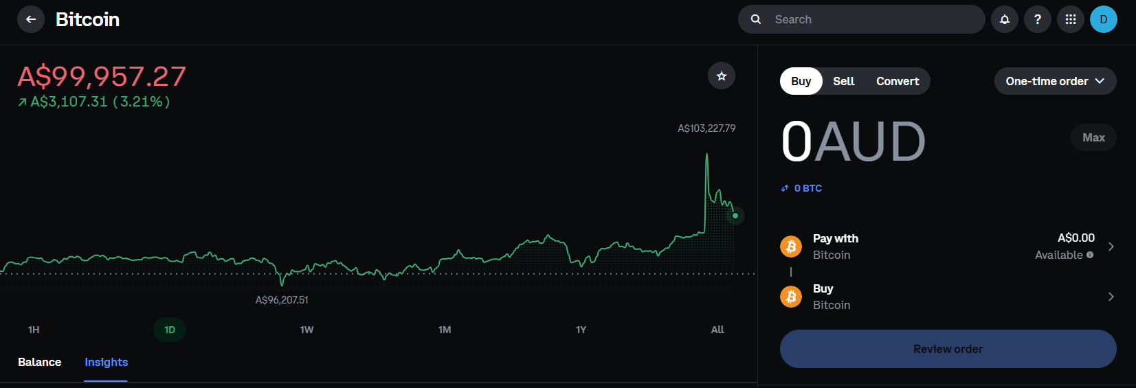 Buying crypto at Coinbase