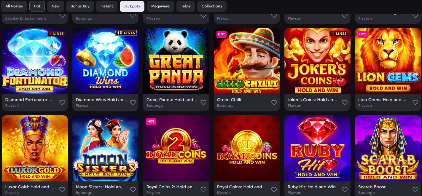 Rockwin Casino jackpots