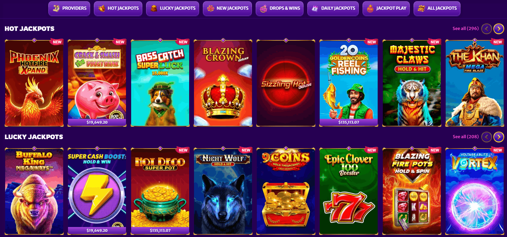 Midarion Casino jackpots