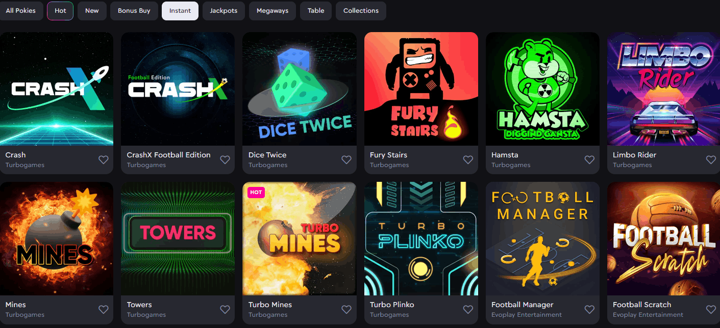 Rockwin Casino instant win games