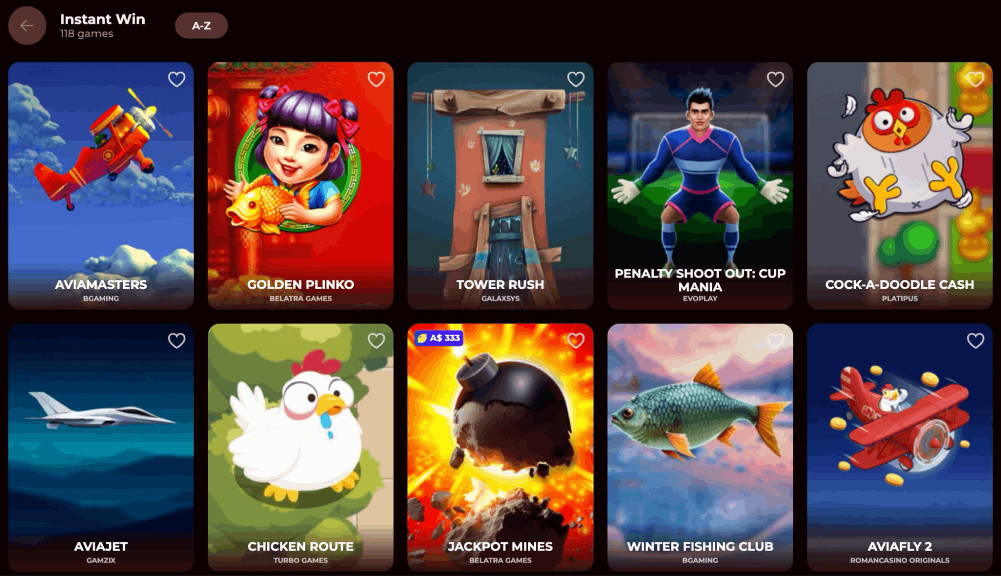 Roman Casino instant win games