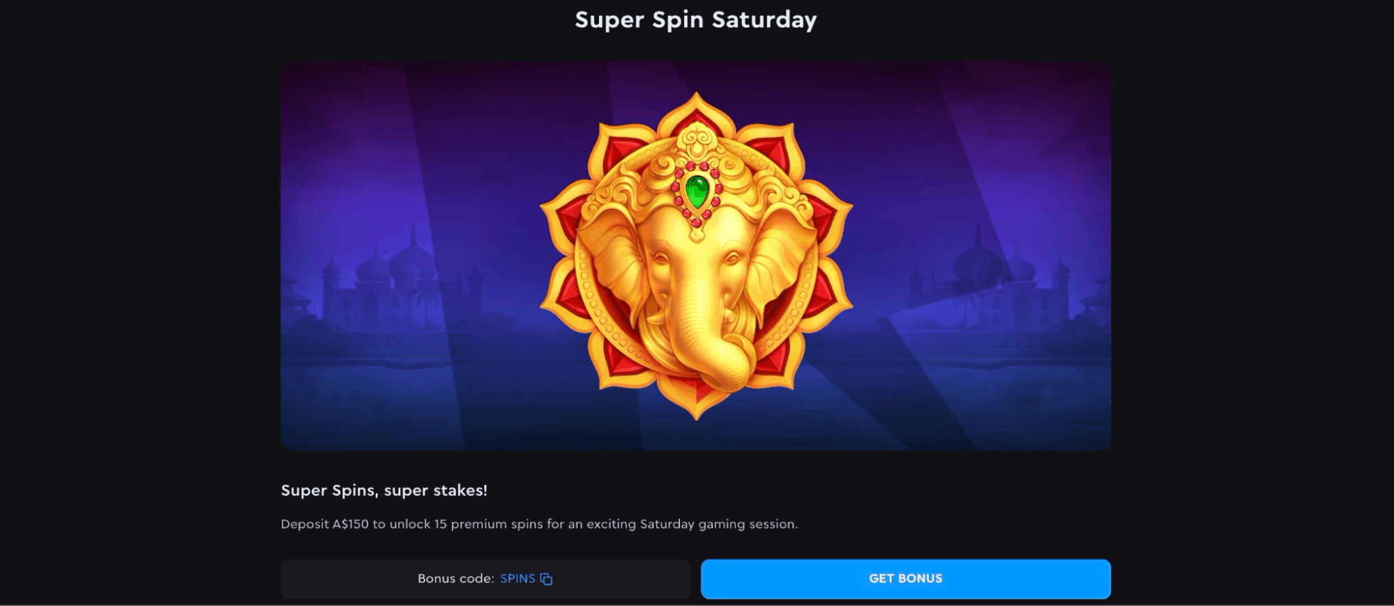 Rockwin Casino Saturday super spins bonus
