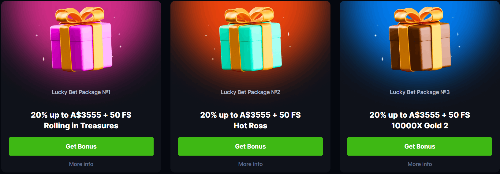 Betflare Casino first deposit options