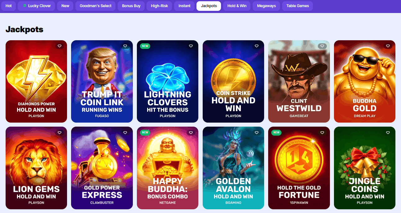 Goodman Casino jackpots