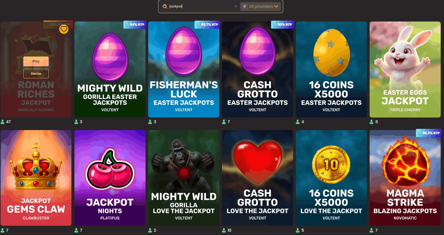 National Casino jackpot games