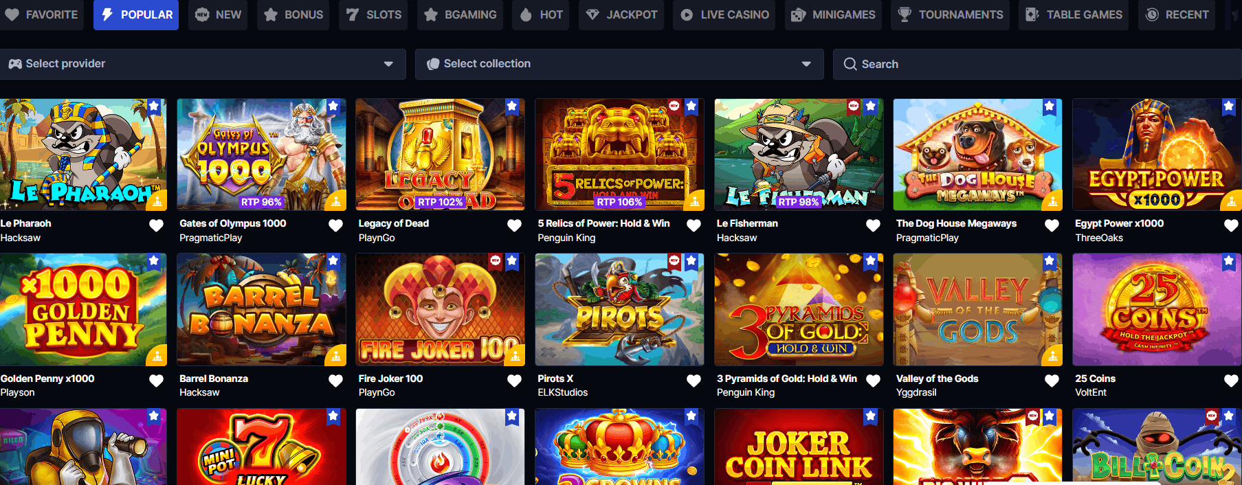 Betflare Casino real money games