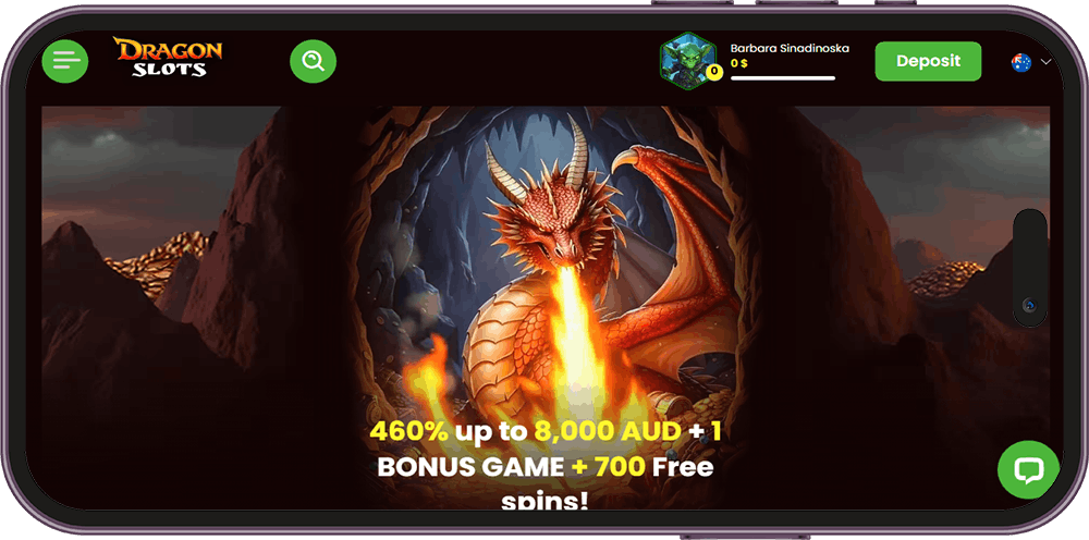 DragonSlots Casino mobile welcome bonus