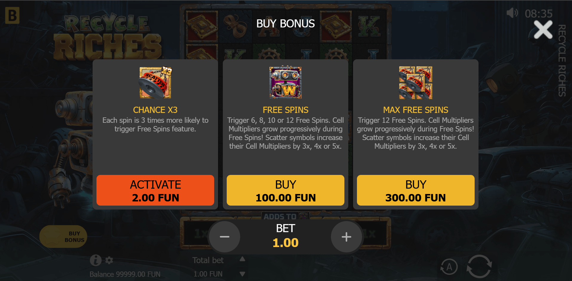 Bonus Buy feature pokies