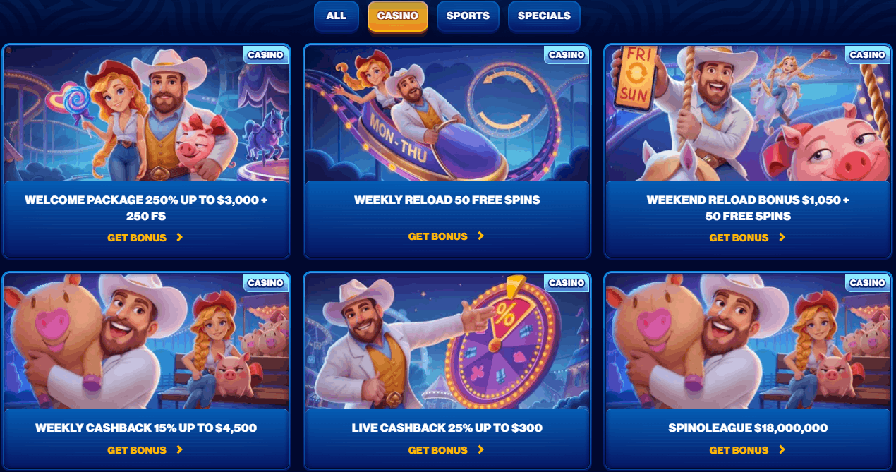 Spins of Glory Casino Bonuses