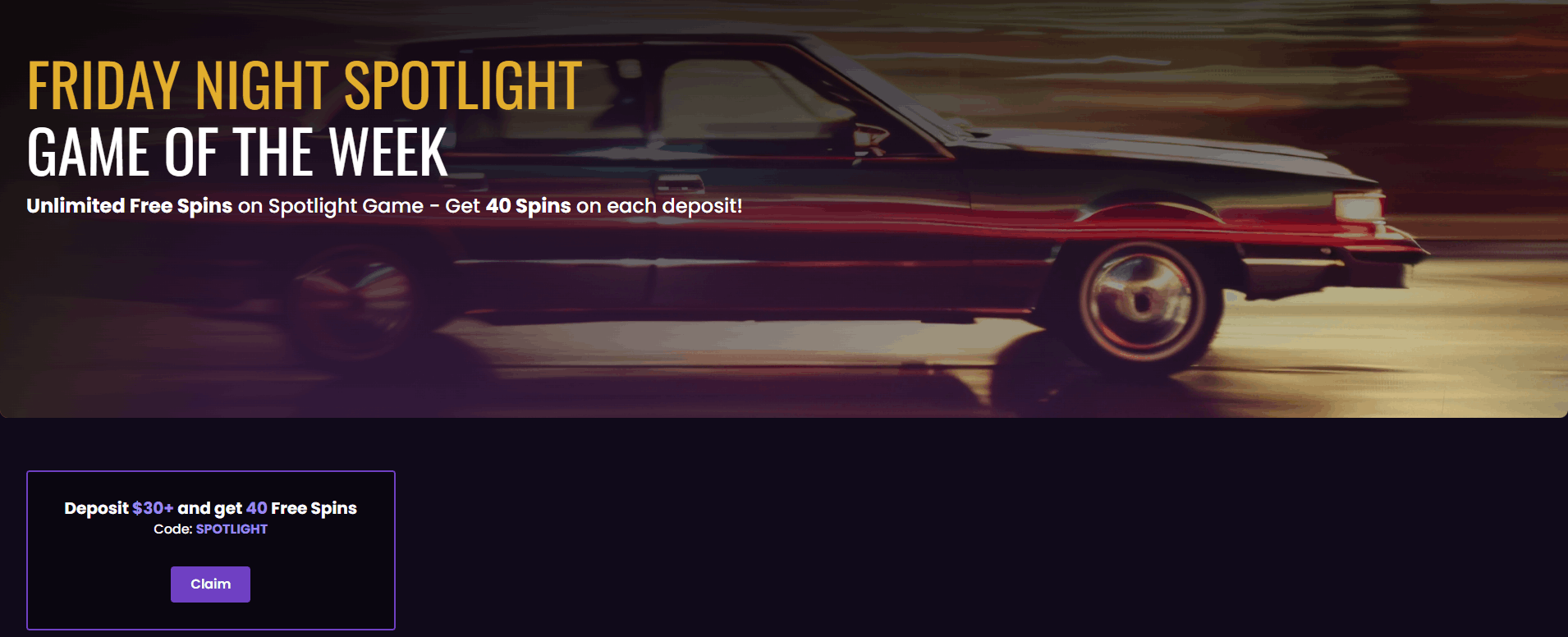 Vegas Now reload bonus free spins