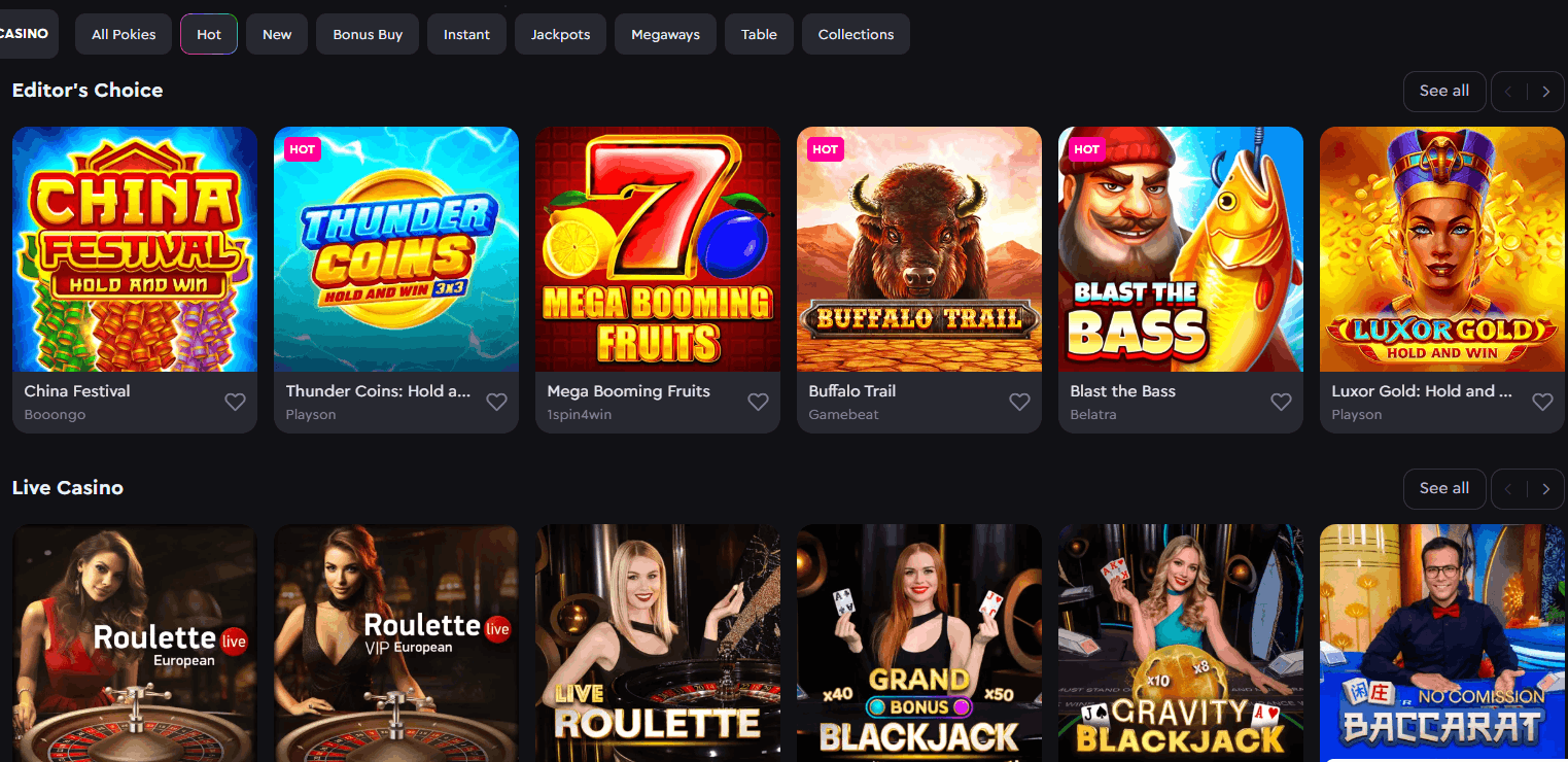 Rockwin Casino casino games