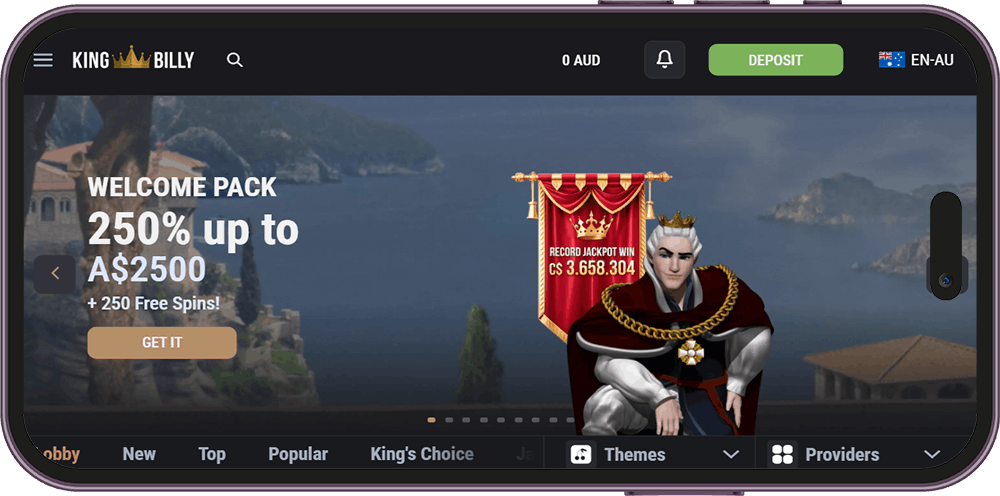 King Billy Mobile Casino welcome package