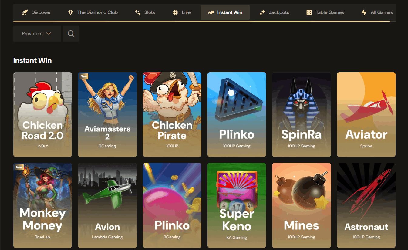 Lucky Ones casino instant win games