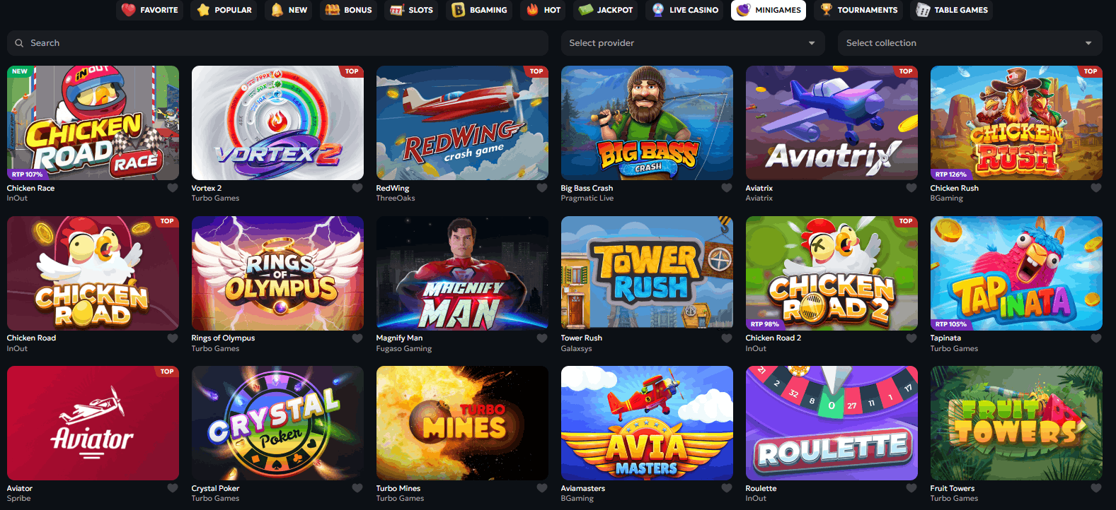 Casabet Casino instant win games