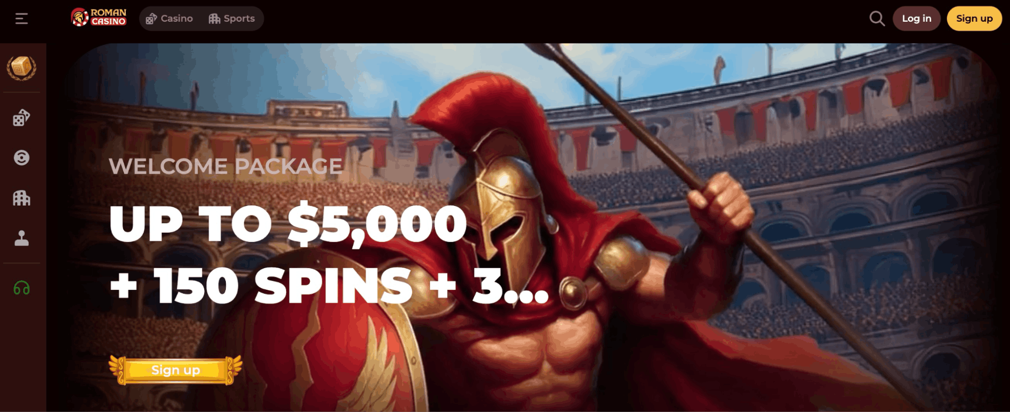 Roman Casino welcome bonus package