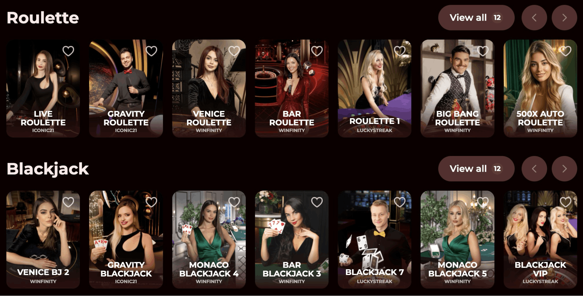 Roman Casino live dealers