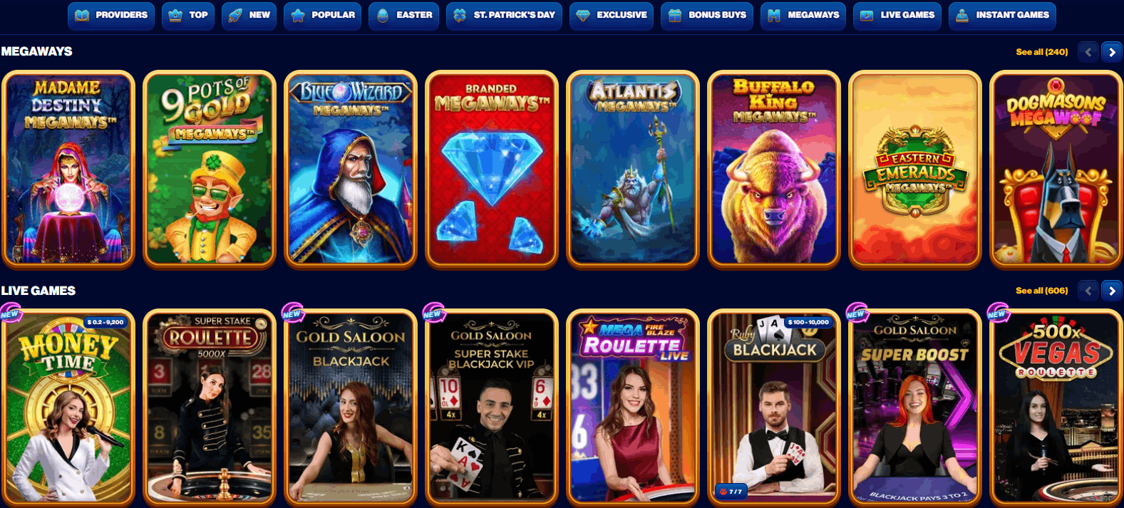 Spins of Glory Casino games