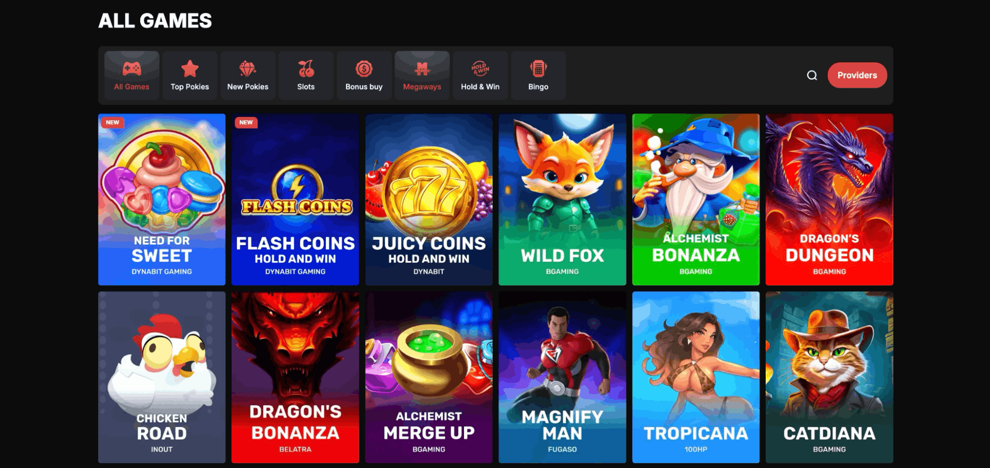 CasinoChan game lobby