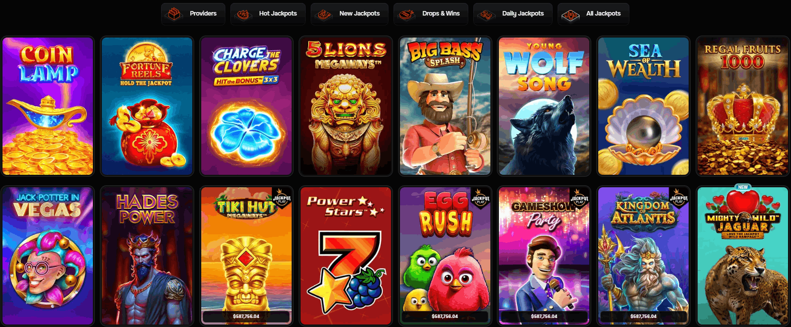 Revolution Casino jackpots