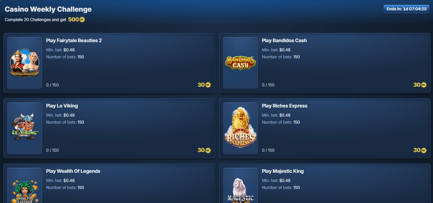 BetRepublic Casino weekly challenges