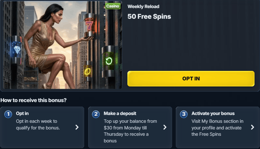 BetRepublic Casino weekly reload promo