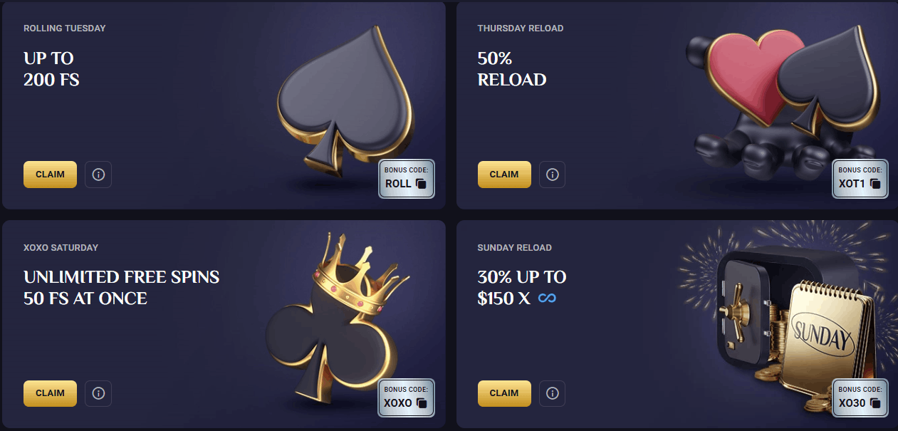 RollXO Casino Bonuses