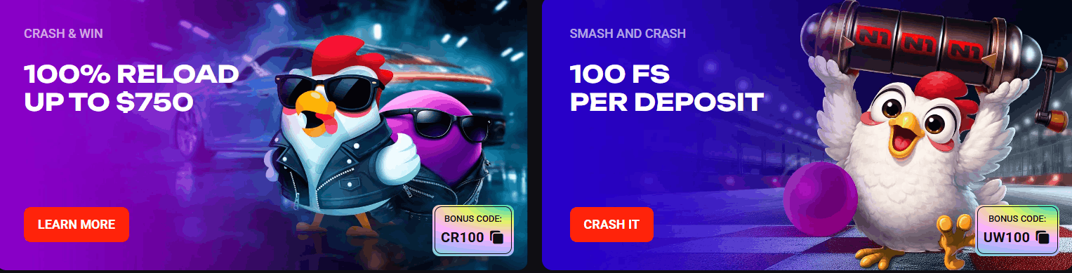 N1Bet Casino instant win bonuses