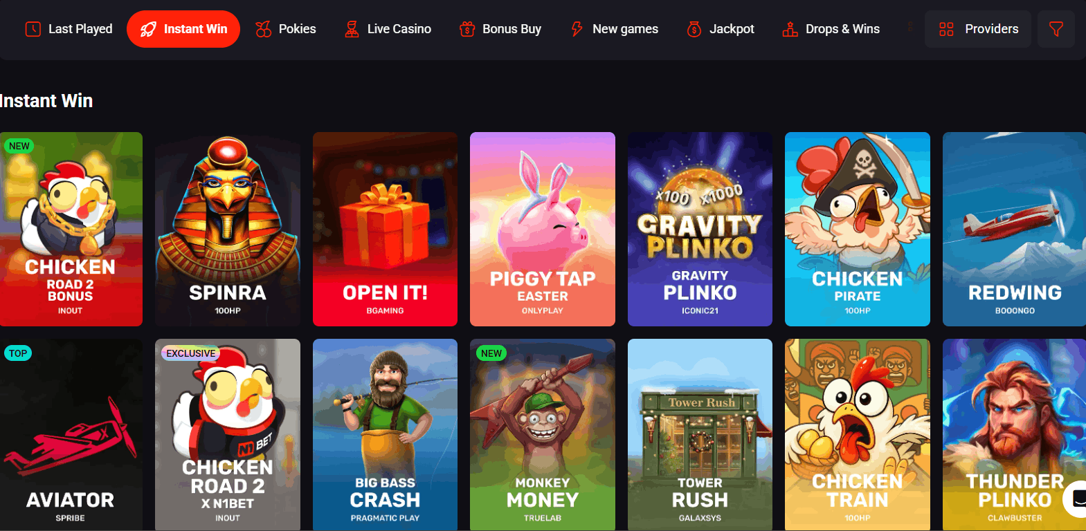 N1Bet Casino instant win games