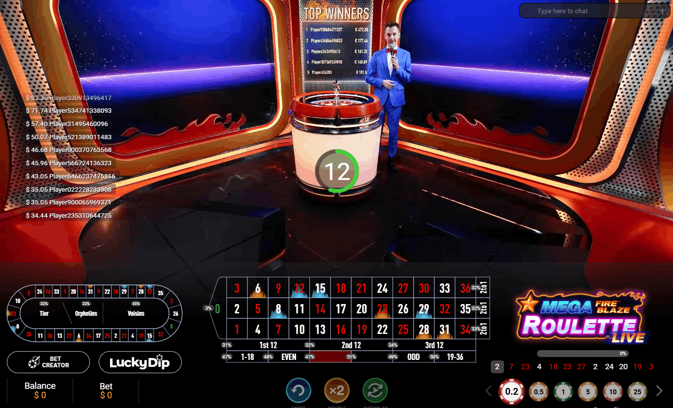 Mega Fire Blaze Roulette by Playtech