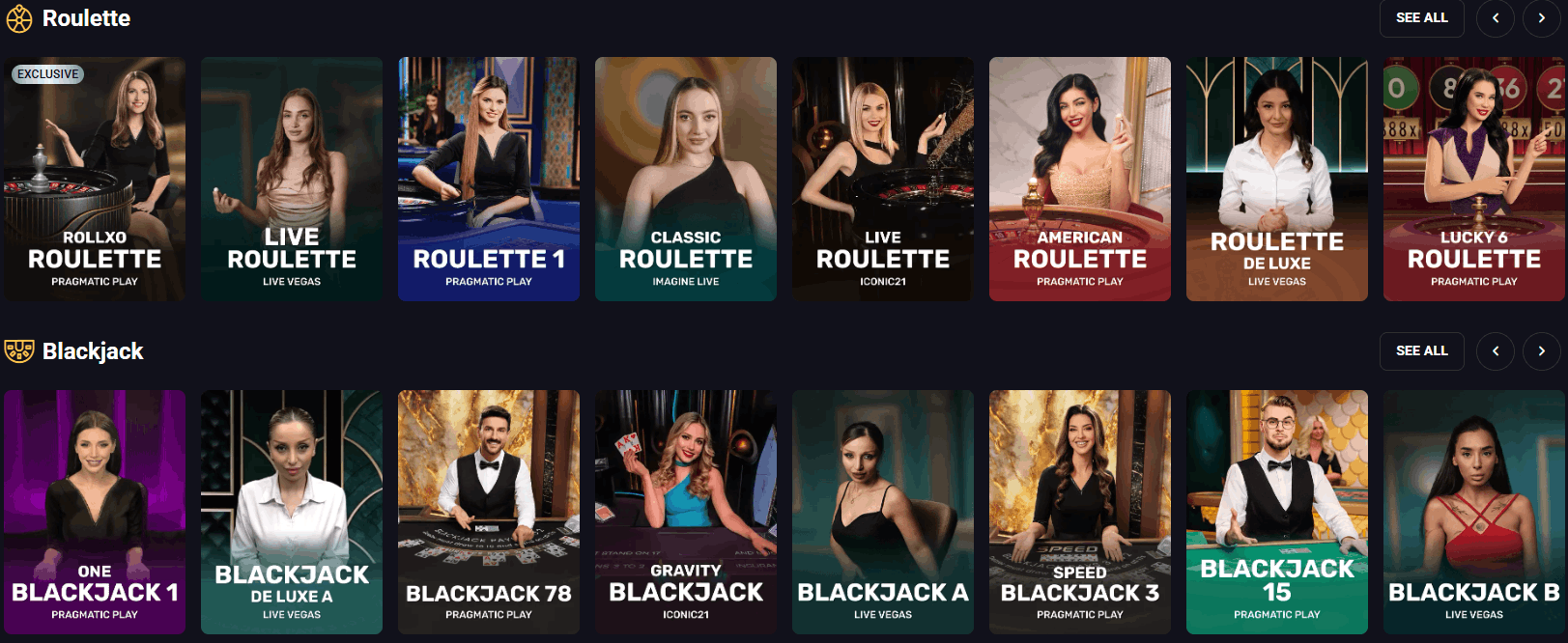 RollXO Casino live dealers
