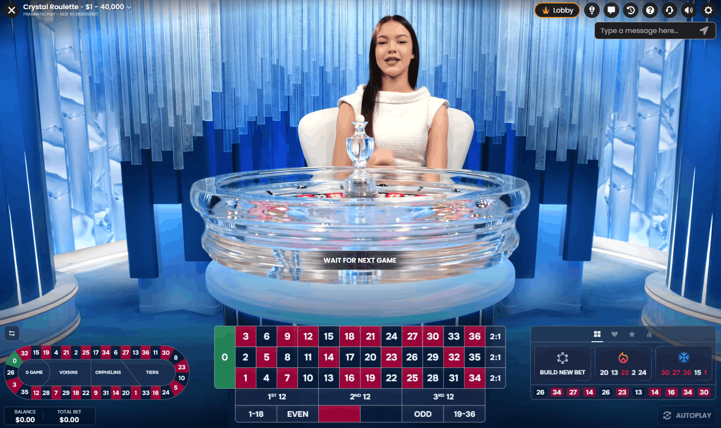 Crystal Roulette by Pragmatic Play Live