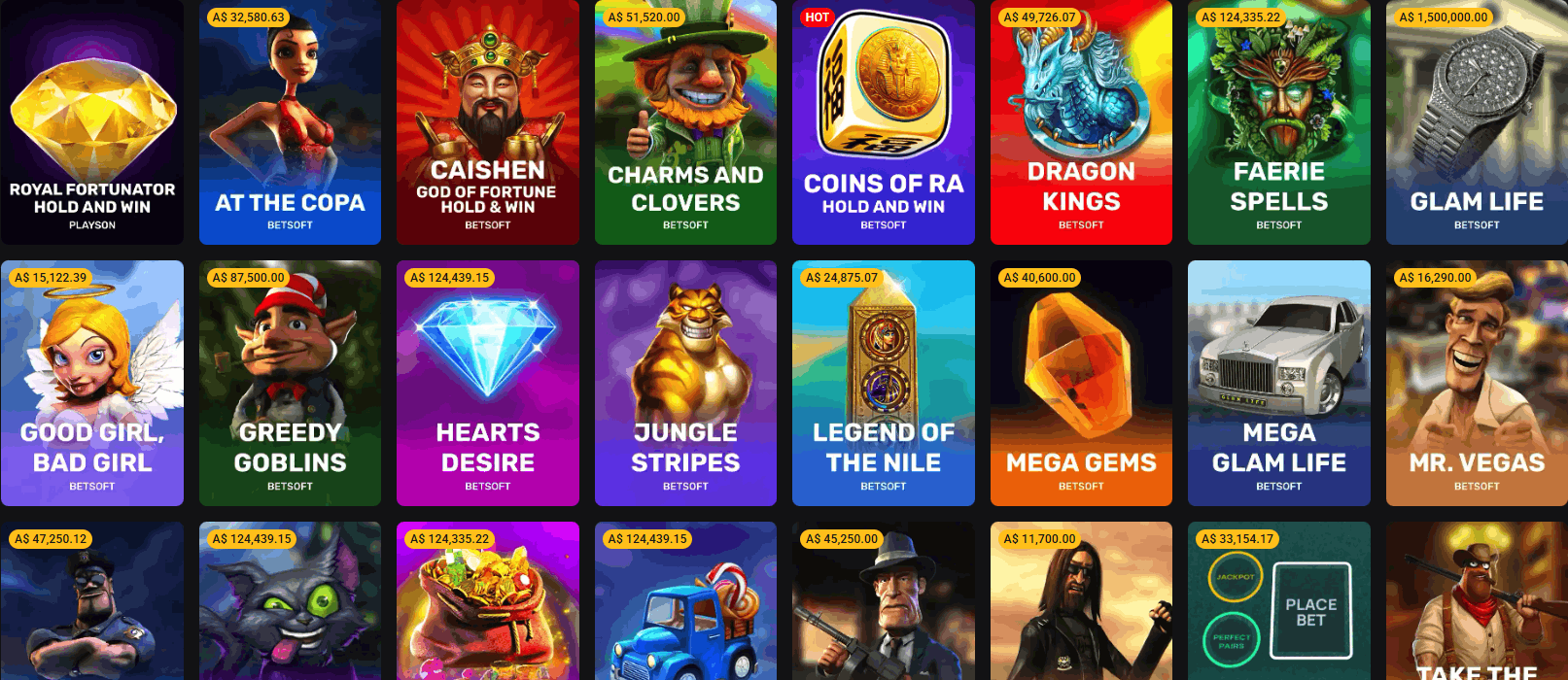 Rollero Casino jackpot games