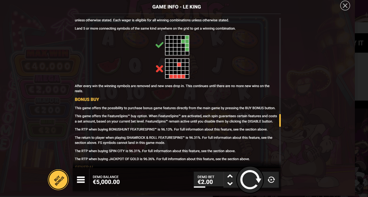 Le King RTP info by Hacksaw Gaming