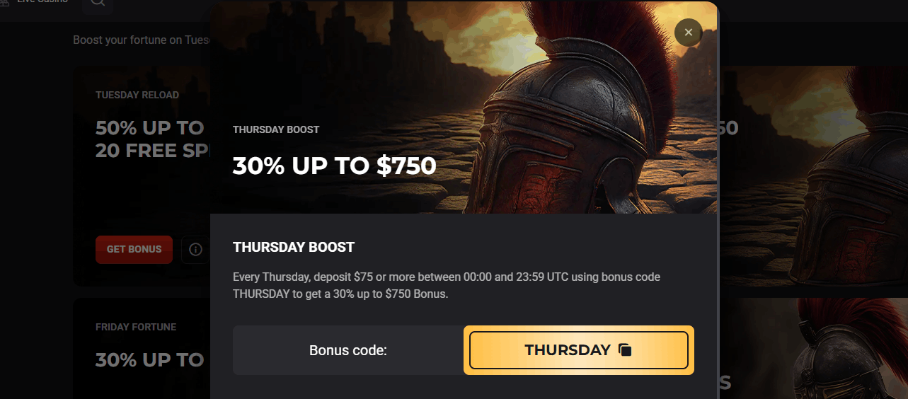 Rollero Casino booster promo
