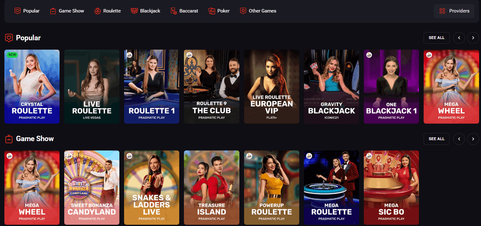 Rooster.bet live dealers